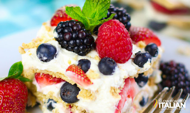 Summer Berry Icebox Cake Summer Berry Icebox Cake close up