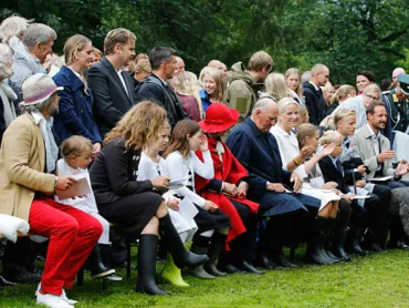 Norwegian Royal Family  attend an outdoor church service in the the Queen’s Park