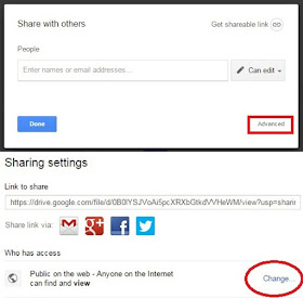 google drive advanced share setting