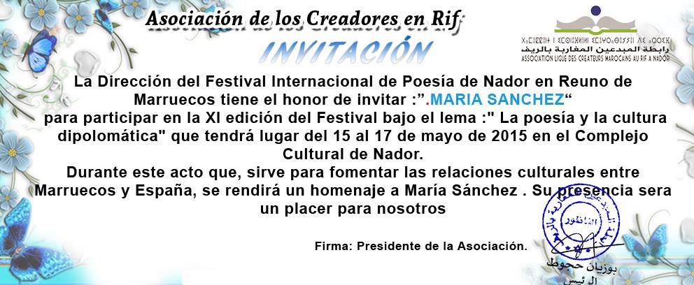 Invitación Nador- Marruecos, 2015