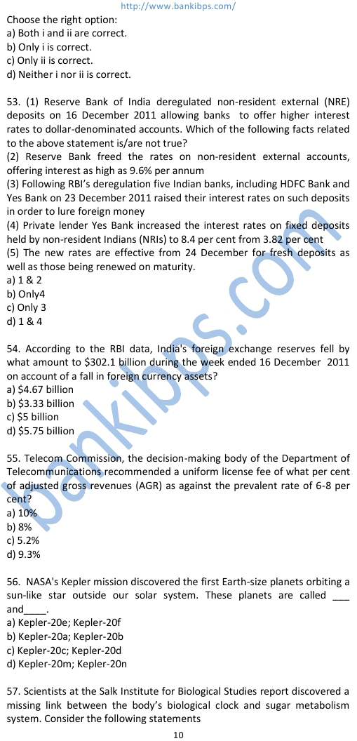 ibps exam 2011 model question paper