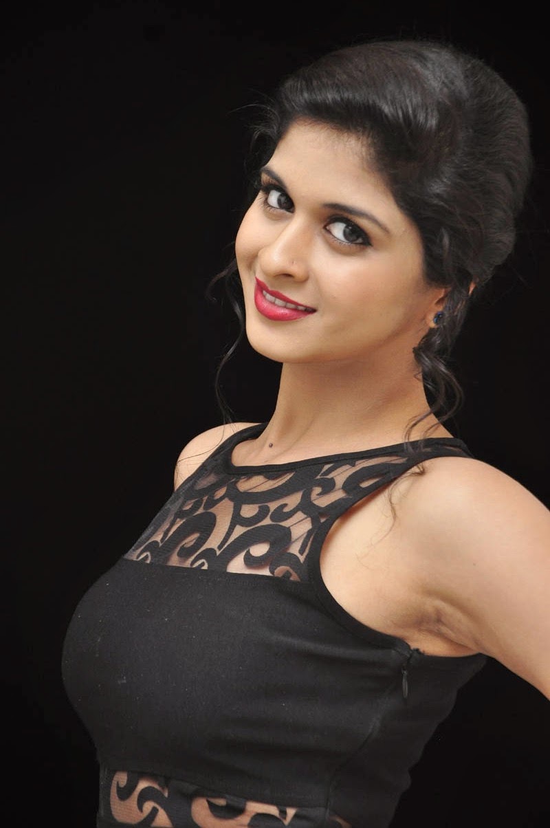 Naveena Hot Photos In Black Short Dress At Ice Cream 2 Press Meet Hq