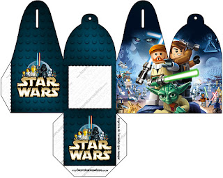 Star Wars Lego: Cajas para imprimir gratis para Fiestas. Caja para cupcakes, chocoltes o golosinas de Star Wars Lego.