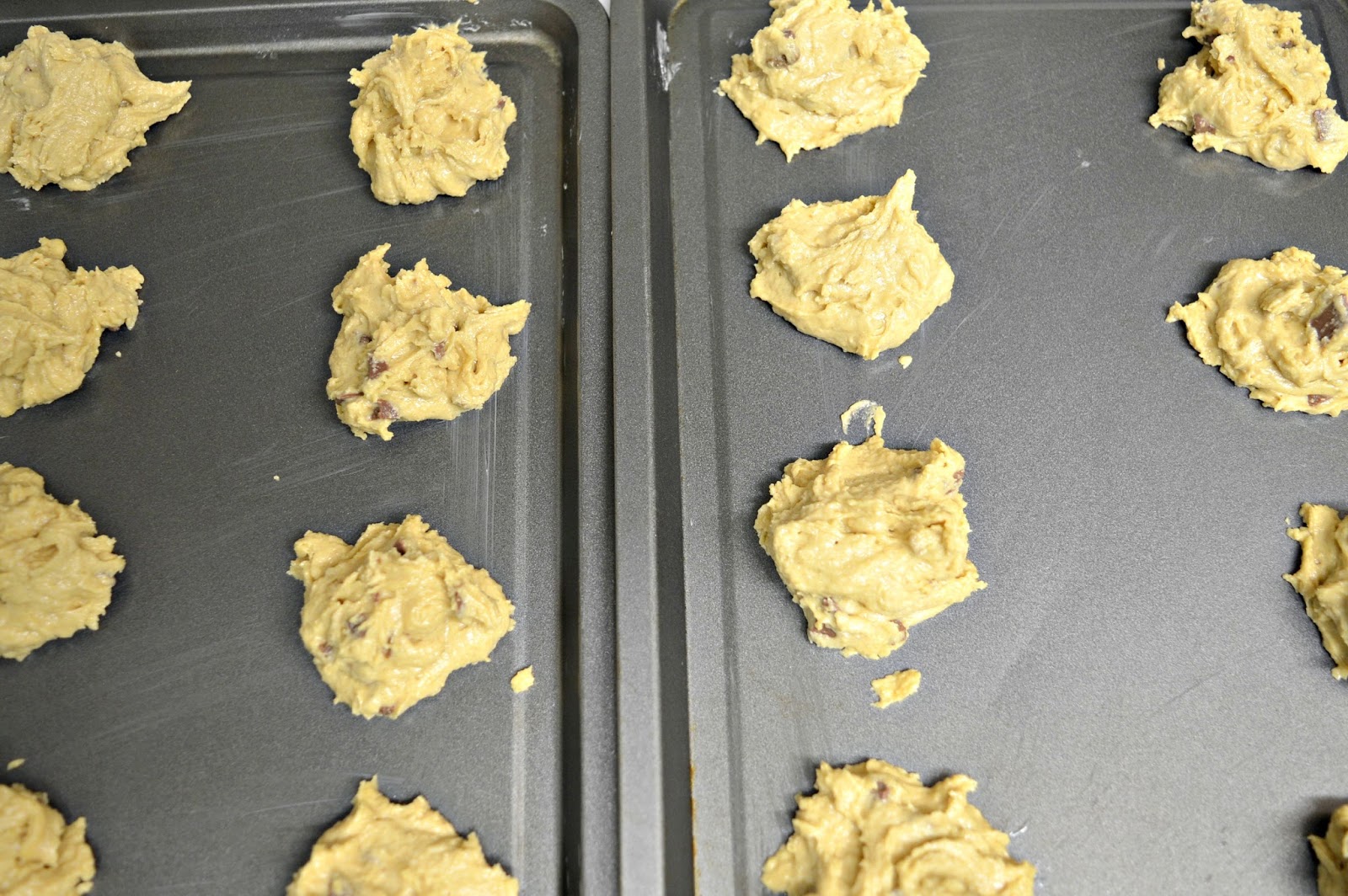 choc orange cookies on baking tray