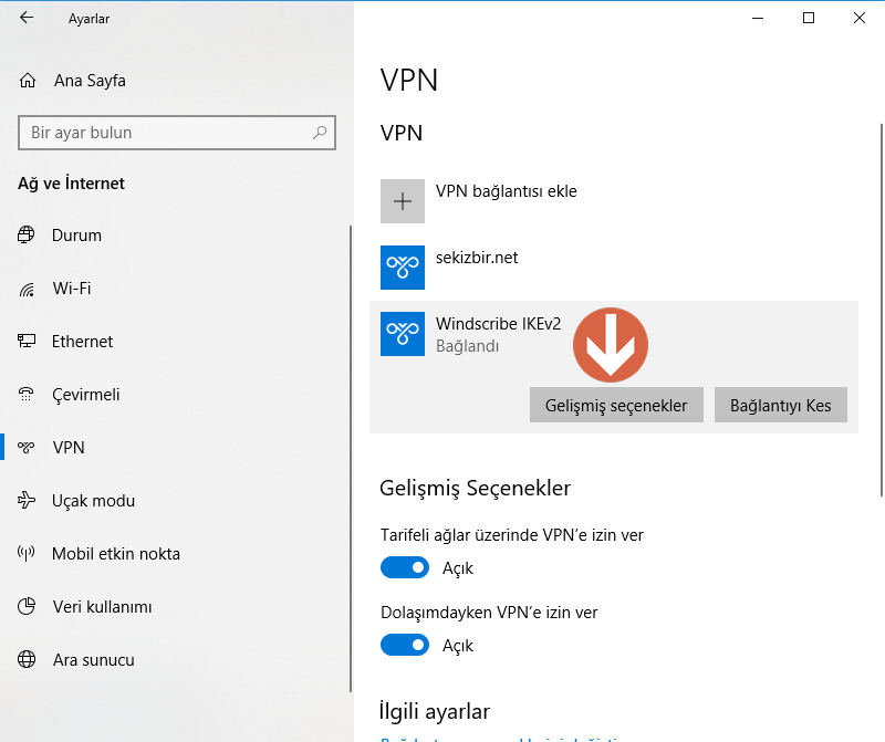 Windows 10'da VPN bağlantısı oluşturma, yapılandırma, kullanma ve silme 18 Image%2B19
