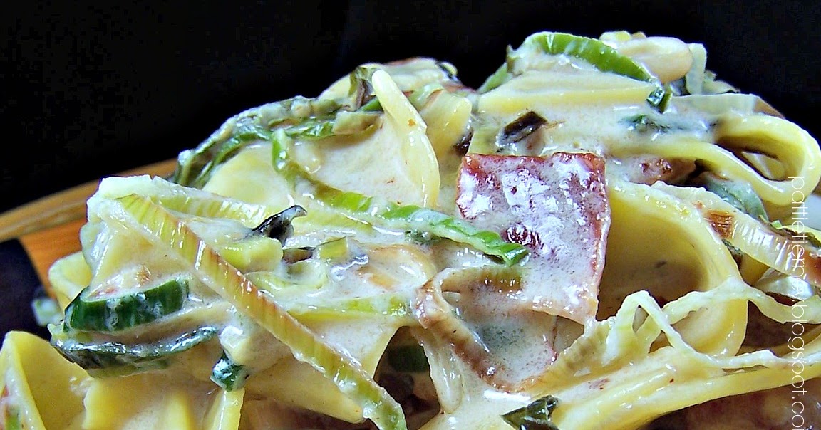 OllaPodrida Pappardelle with Leeks and Bacon
