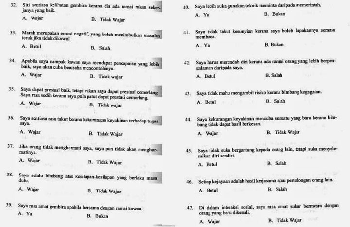 Soalan psikometrik contoh Contoh Soalan