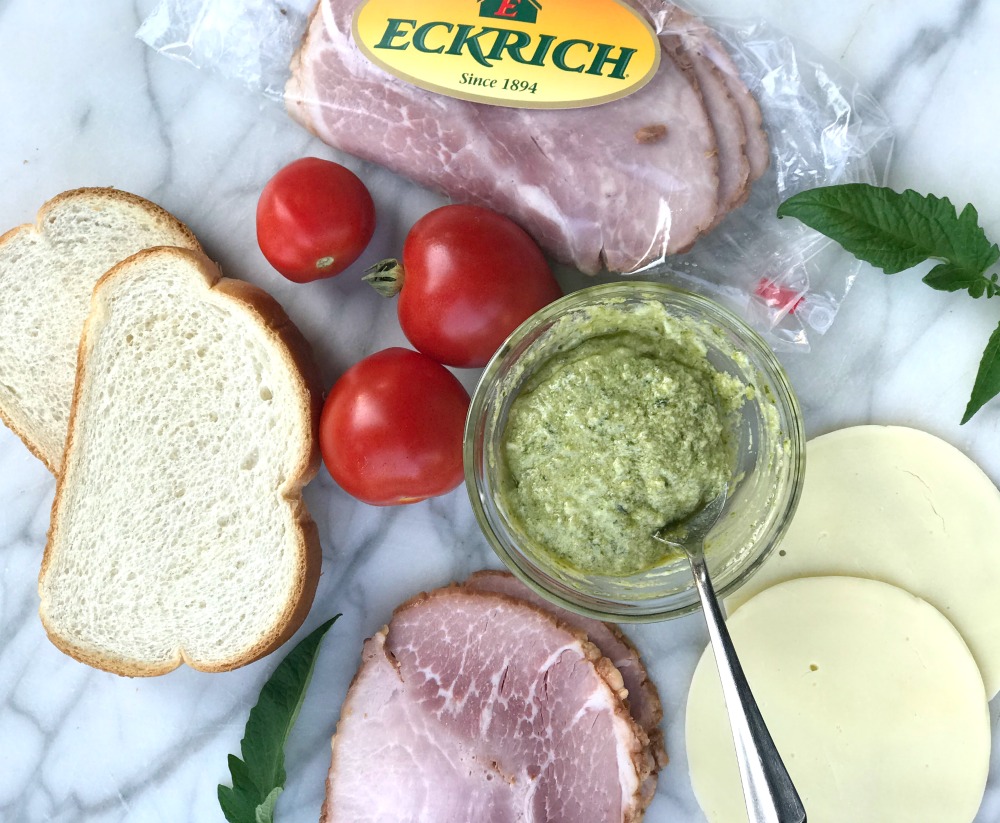 Grilled Pesto Ham and Provolone Sandwiches