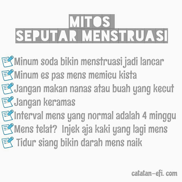 Fakta Dan Mitos Seputar Menstruasi Catatan Efi Fakta Dan Mitos Seputar Menstruasi Catatan Efi