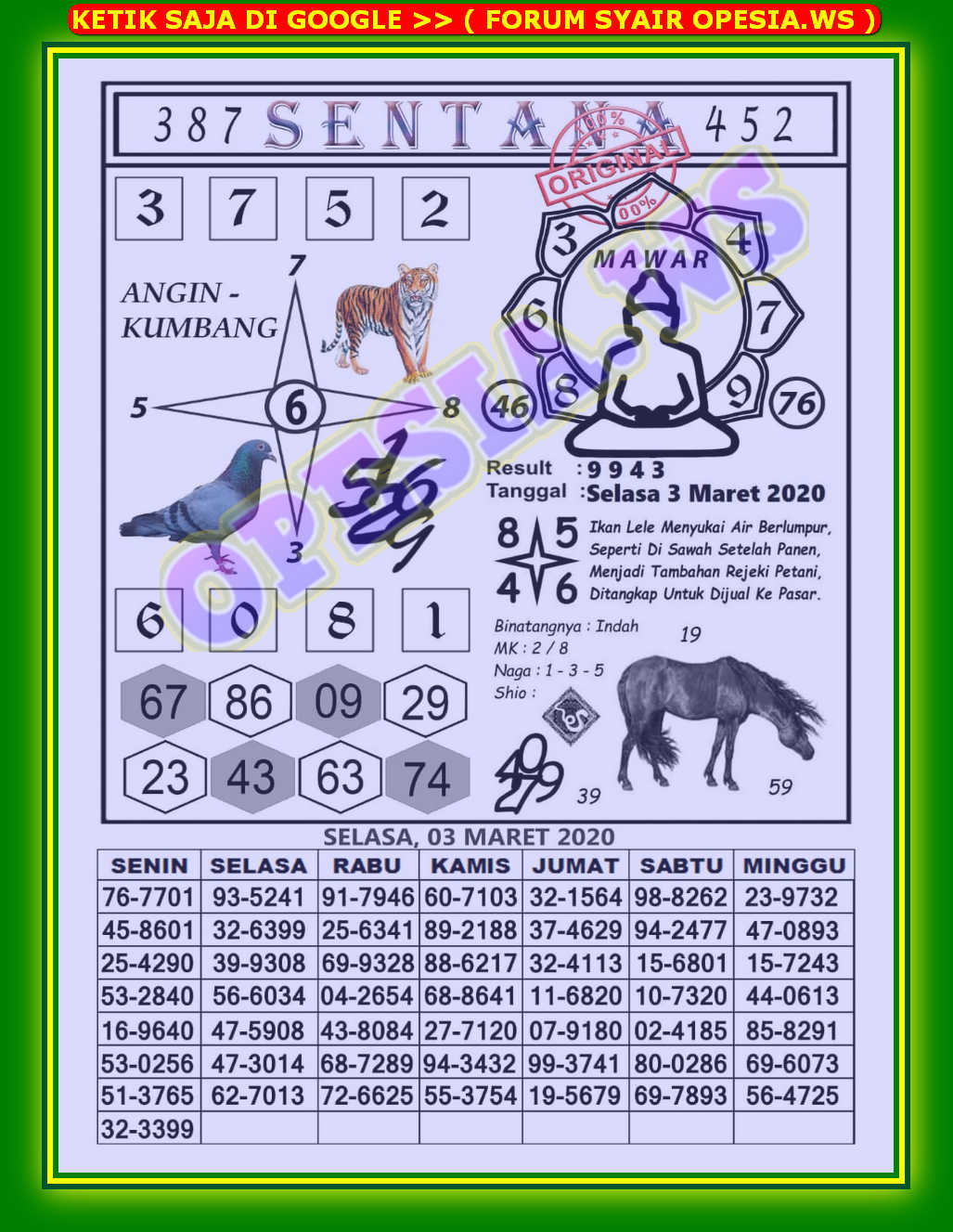 1 New Message Kode Syair Hongkong 3 Maret 2020 Forum Syair Togel Hongkong Singapura Sydney