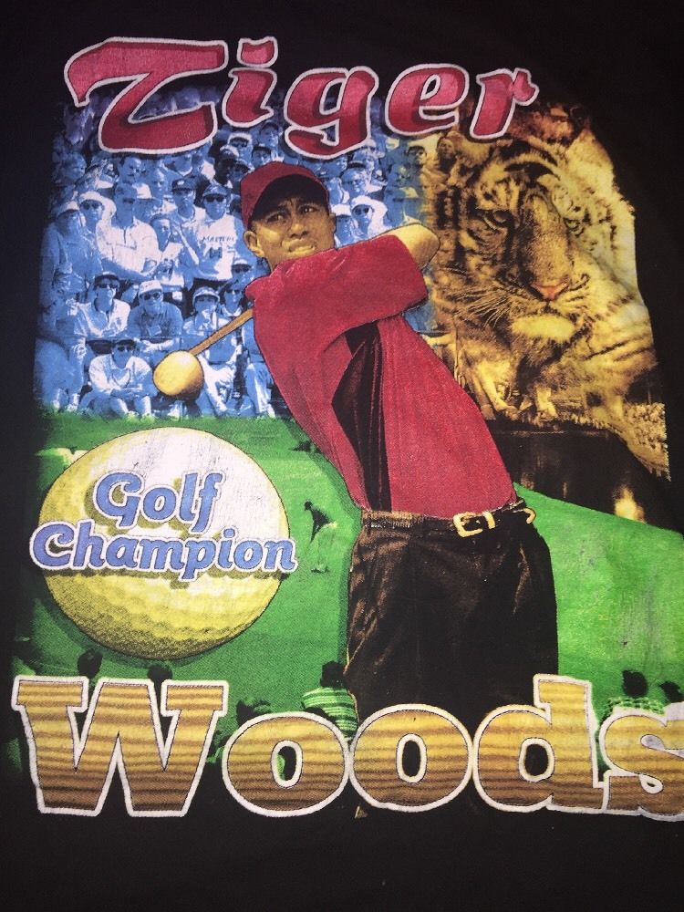 Vintage T Shirt Vintage Tiger Woods Shirt 90 S Rap Hip Hop Golf Hipster