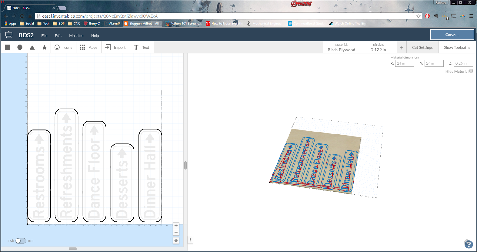 Milbot CNC Programming Workflow Inkscape > Easel > Chilipeppr