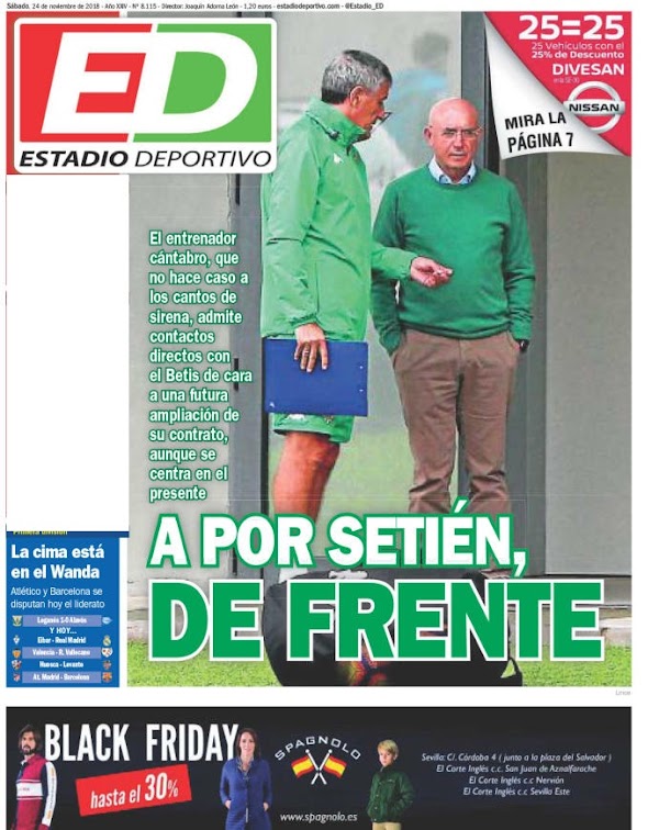 Betis, Estadio Deportivo: "A por Setién, de frente"