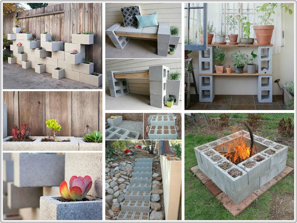 Edit your Garden with Concrete Blocks Wonderful Flowers