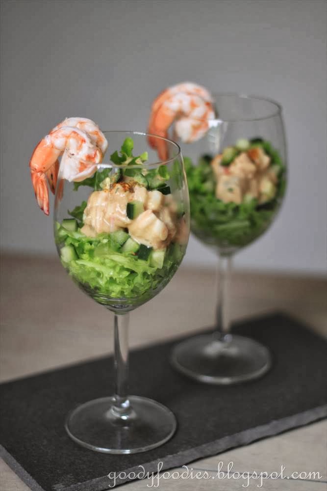 GoodyFoodies Recipe Prawn cocktail with yogurt dressing