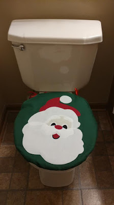 Quilted Santa toilet seat lid cover