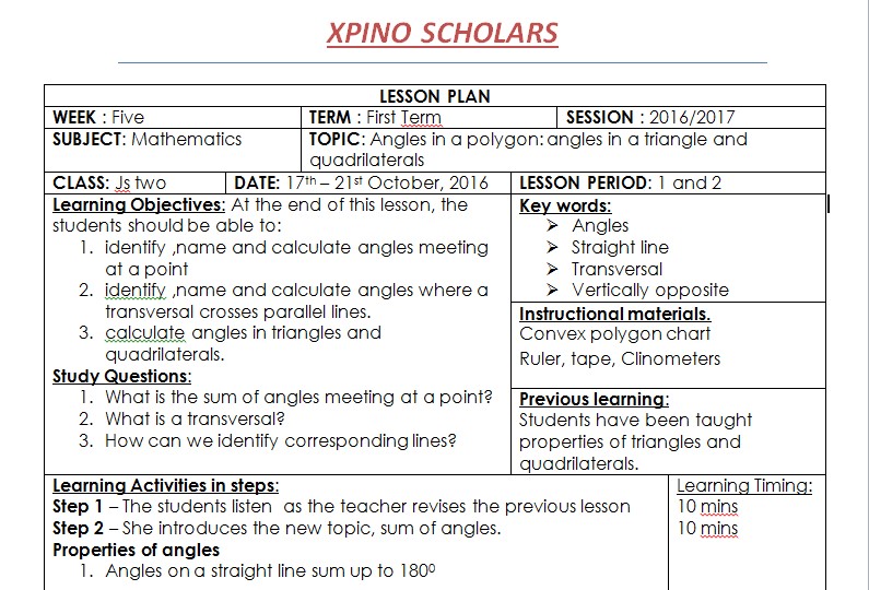 Sample Lesson Plan Mathematics 1st Term JS 2 Week 5 Xpino SCHOLARS sample-lesson-plan-mathematics-1st-term-js-2-week-5-xpino-scholars