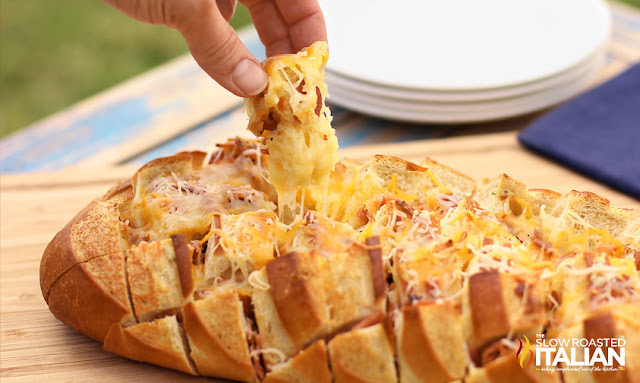 Bacon Cheddar Ranch Pull Apart Bread http://www.theslowroasteditalian.com/2012/11/bacon-cheddar-ranch-pull-apart-bread.html