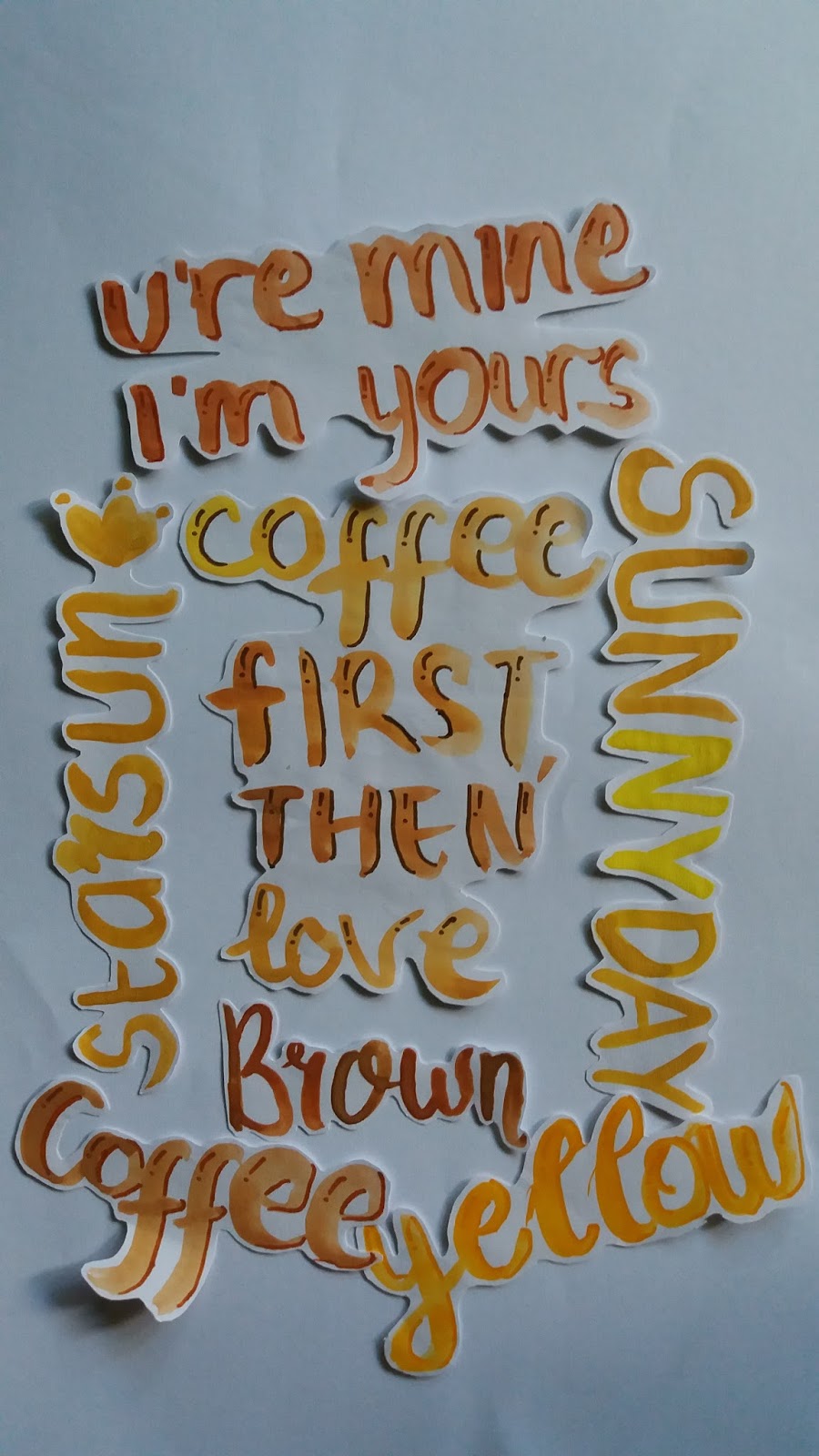Watercolor Lettering: Brown Yellow - Creatifina