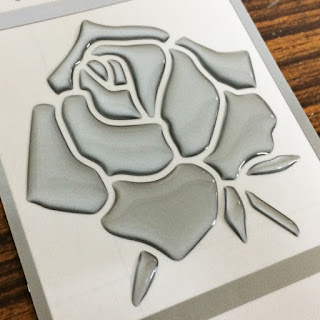 薔薇3Dステッカー 銀色タイプ 薔薇ステッカー 立体 ドーミング加工