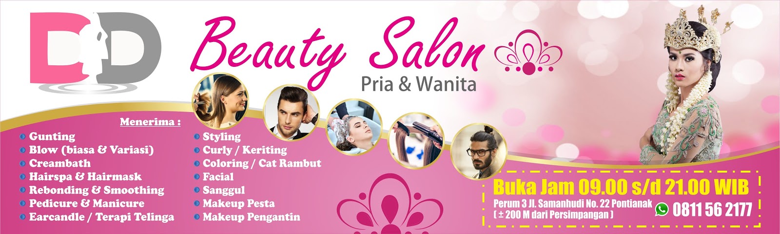 Baliho Spanduk  Salon  Rambut Kecantikan Cdr Riza Corel