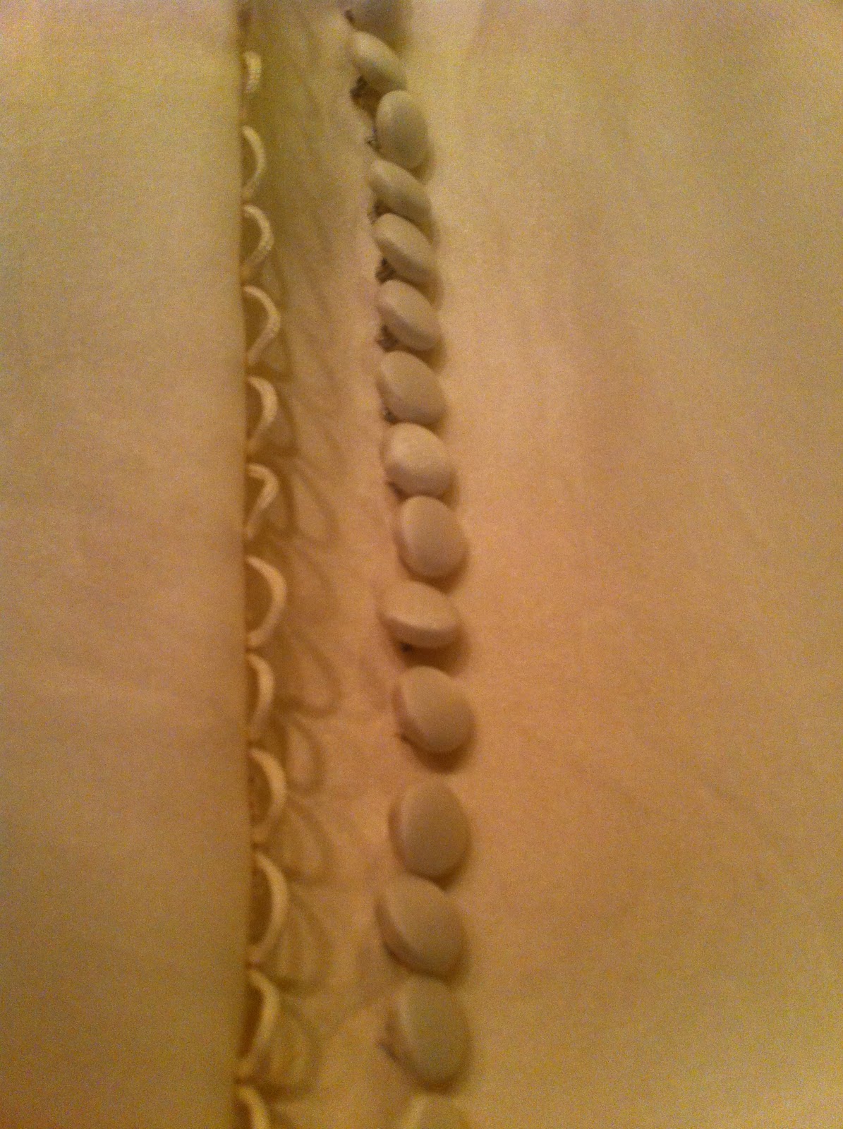 FeatherPetalSilk 29 Buttons Sewn, and an Underlap, Too.