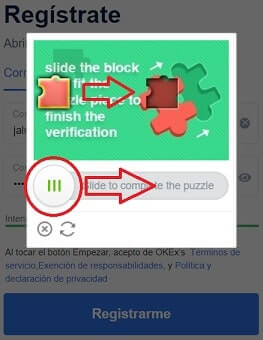 Completar Captcha Okex Puzzle Iniciar sesión Comprar Criptomonedas OKEX Iniciar sesión y registro