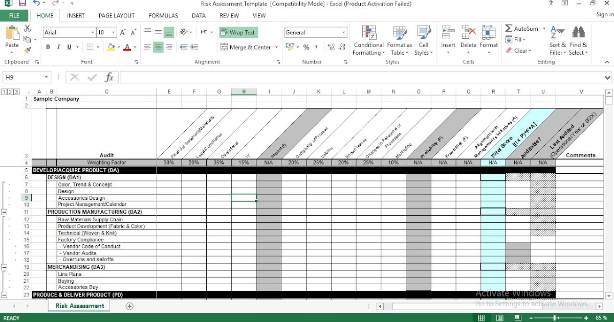 Assessment Template Excel Images