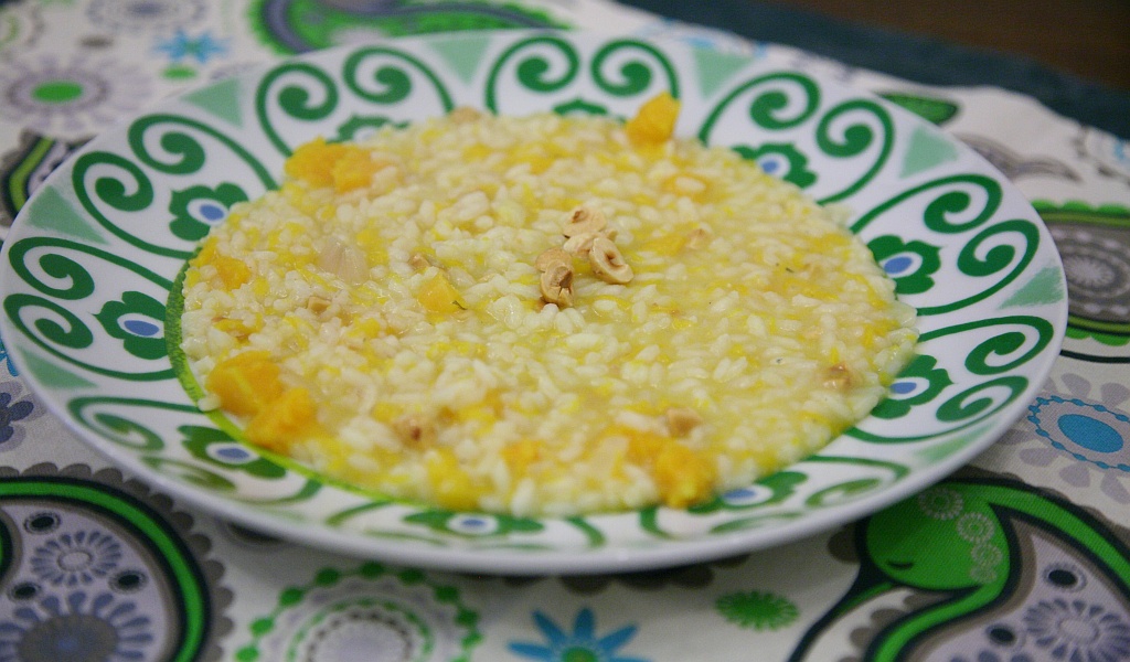 Risotto con zucca Camembert e nocciole tostate Ricetta ed ingredienti