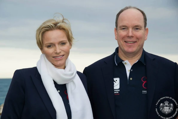 Prince Albert and Princess Charlene attended the presentation of the Carabiniers du Prince beach volleyball team