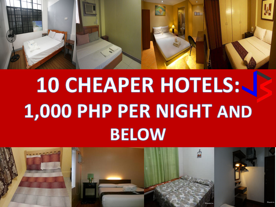 Looking for a cheaper hotel to stay overnight? Check this out amazing offer awaits for you. 10 cheaper hotel that costs 1,000 Php per night or less.  Please Note:       Prices shown are for double occupancy and may not include taxes, service fees or additional hotel charges.     Hotel Freebies may not be available for all rates or the rate shown on this page. 