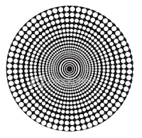Geométrico redondo preto e branco em PNG