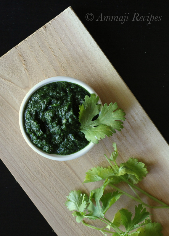 Kothimeera Pachadi Kottumalli Thuvaiyal Coriander Chutney Green