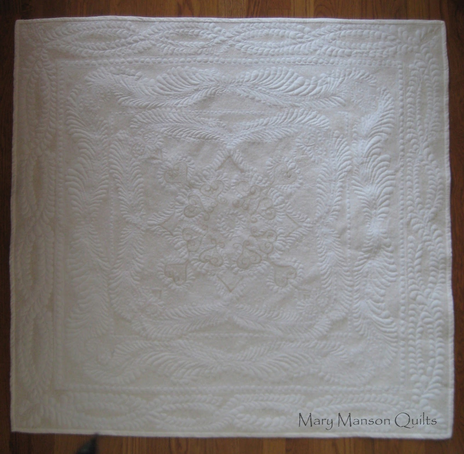 Mary Manson Quilts White Wholecloth Quilt Finished! Help from The