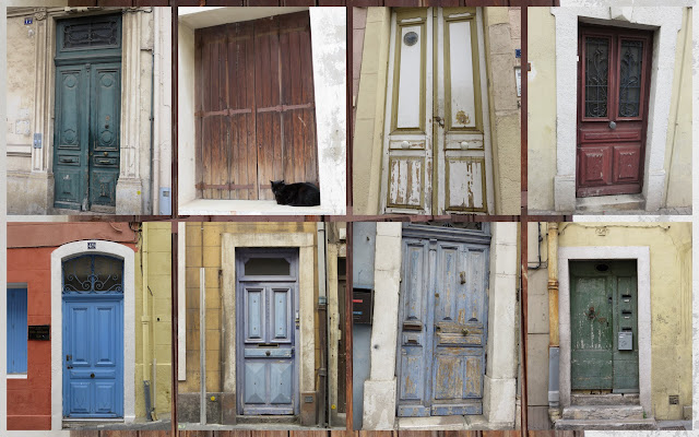 Distressed doors in Languedoc, France