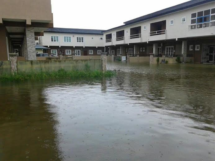 Photos Floodwater affected houses at Abraham Adesanya Housing Estate