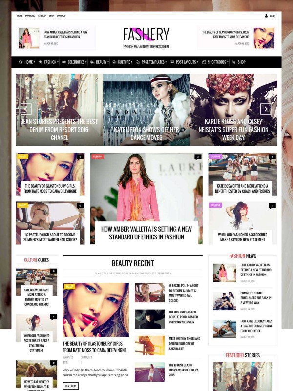 Fashery magazine theme for online portals