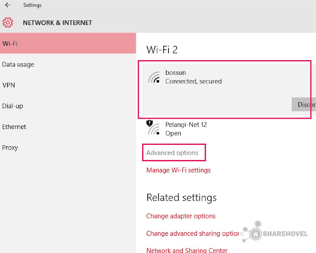 Connection Advanced Options Connection Advanced Options - Cara Menonaktifkan Windows Auto Update di Windows 10 - by sharehovel