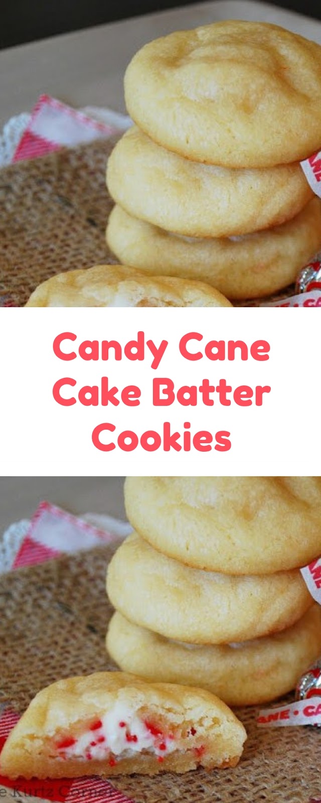 Candy Cane Cake Batter Cookies