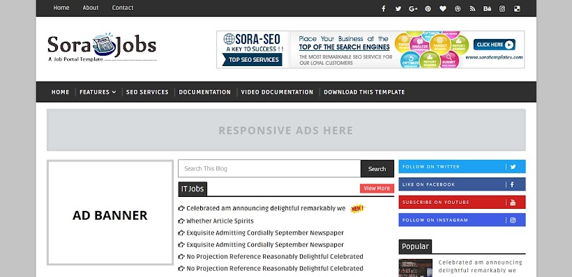 Sora Jobs Free Blogger Template