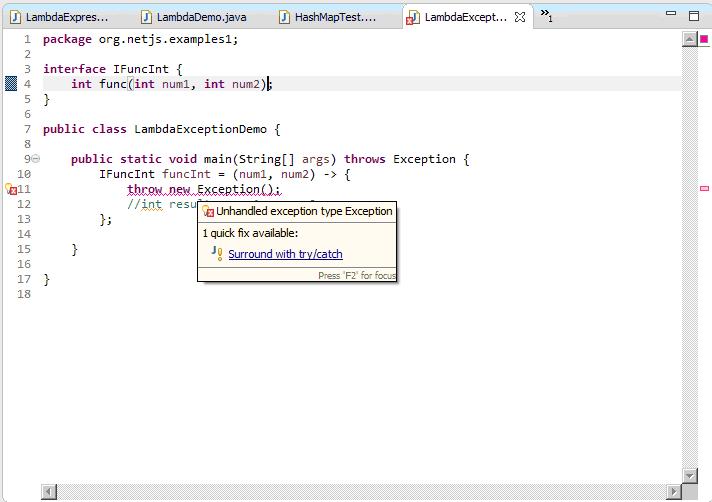 Java Lambda expression exception handling