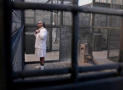 Robert Galvan in prison for a double murder in 1996 gets 3 hours outside a day in a secure cell at San Quentin State Prison. Robert Galvan in prison for a double murder in 1996 gets 3 hours outside a day in a secure cell at San Quentin State Prison.