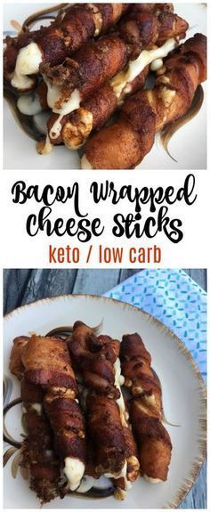 BACON WRAPPED CHEESE STICKS {KETO/LOW CARB}