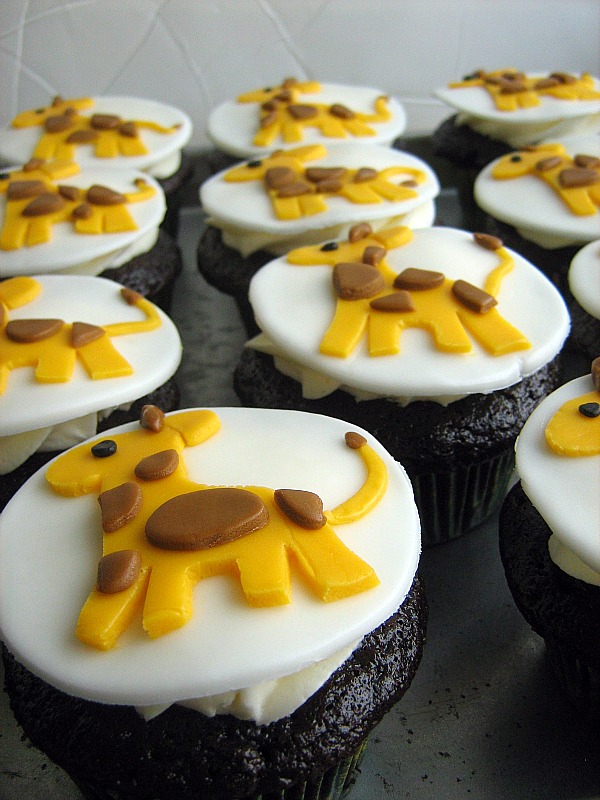 sugar Fondant Giraffe Cupcake Toppers