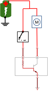 imagen de un circuito controlado con un transistor