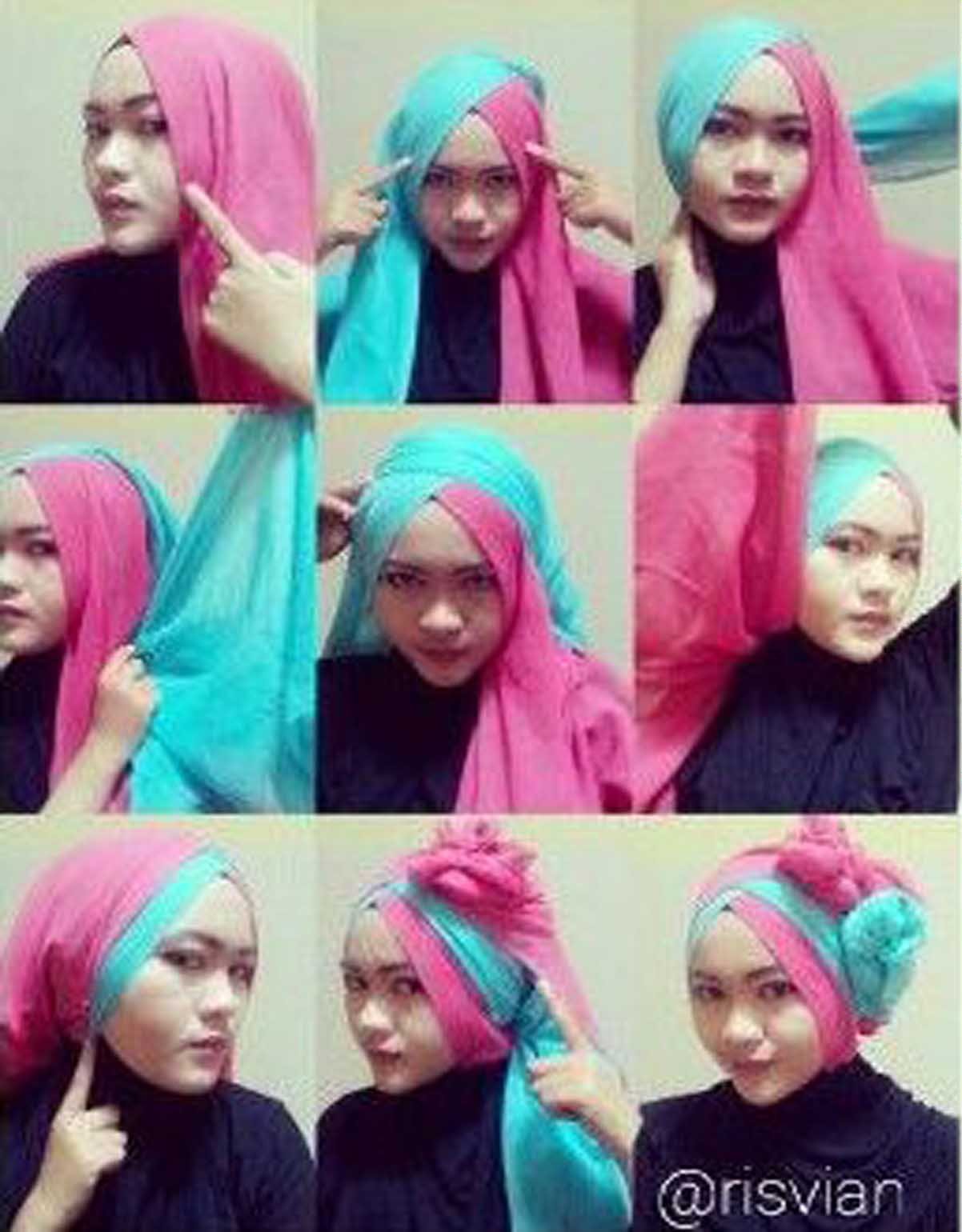 Tutorial Memakai Jilbab Paris Layer untuk Pesta