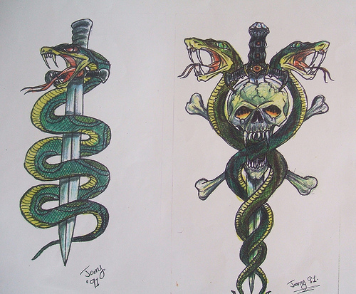 Zombie DesignsTattoo: Snake And Skull Tattoo Meaning
