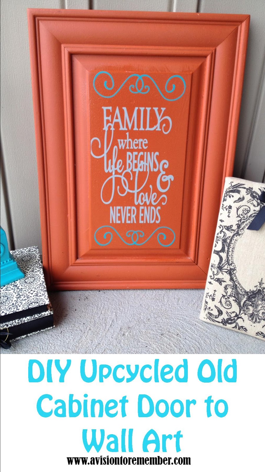 DIY Old Cabinet Door Upcycle to Family Room Wall Art