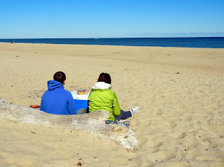 Picnic on the beach on Nauset Light Beach in Eastham, MA