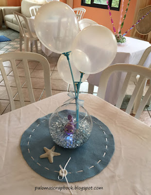 Festa fundo do mar Centro de mesa Festa fundo do mar